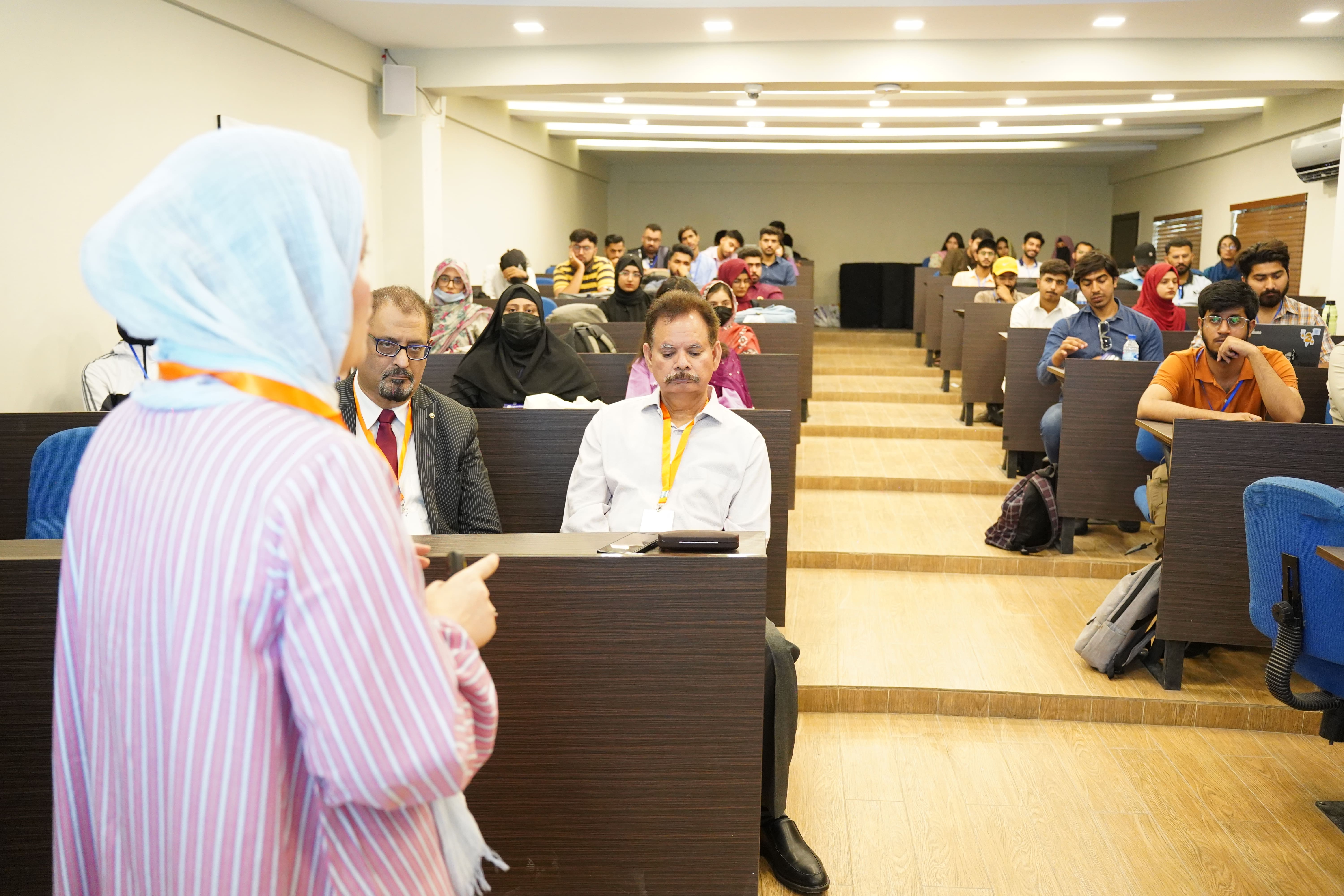 Students participating in a tech event